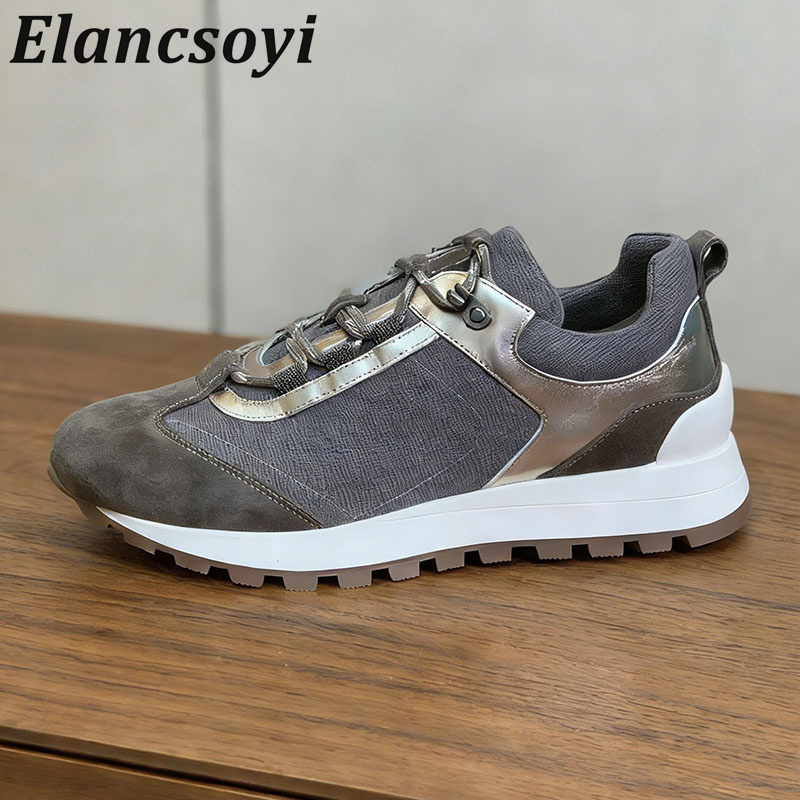 Sneakers Women Lace Up String  - đánh giá và giá Knit Fabric Lace Up Sneakers