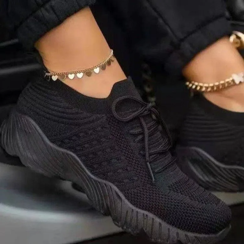 Women's Casual Knit Sneakers B - đánh giá và giá Knit Fabric Lace Up Sneakers
