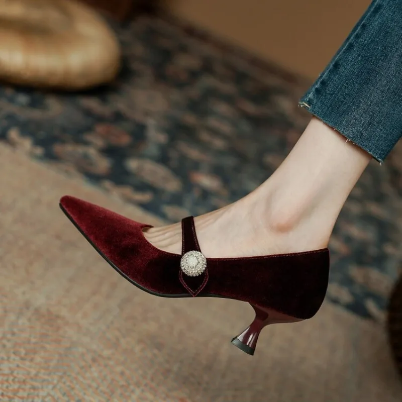 Wine Red Pointed Toe Mary Jane - đánh giá và giá Boots
