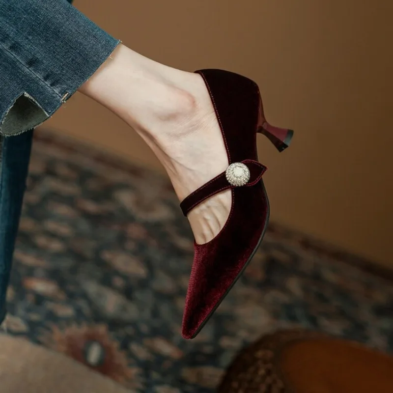 Wine Red Pointed Toe Mary Jane - đánh giá và giá Boots