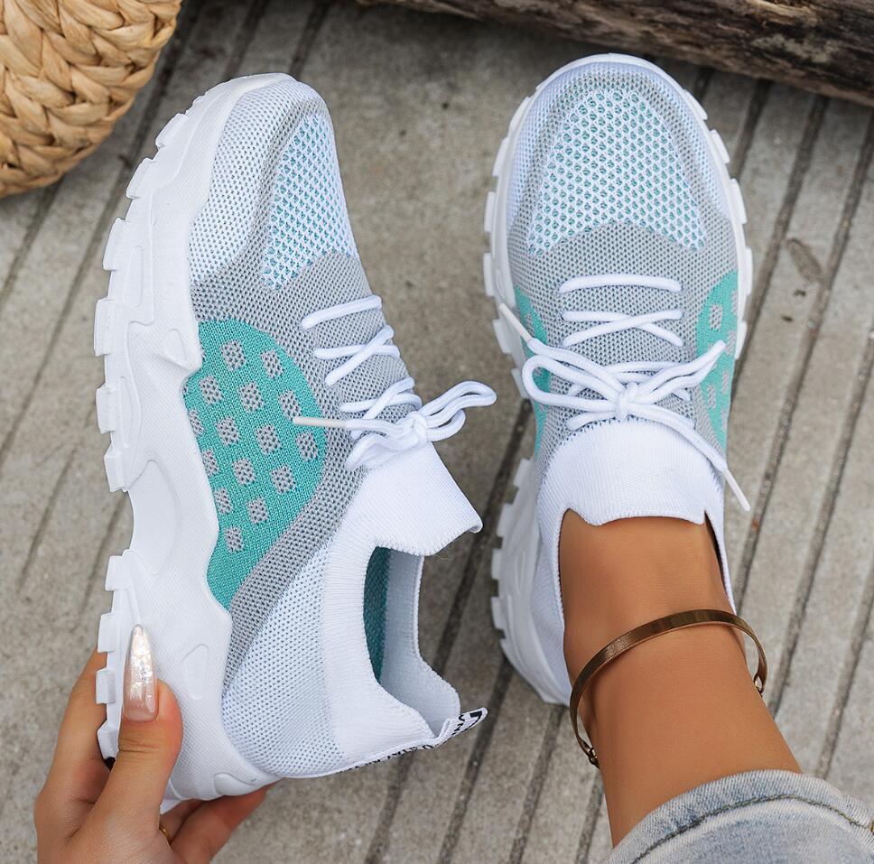 Women's Breathable Knit Mesh S - đánh giá và giá Knit Fabric Lace Up Sneakers