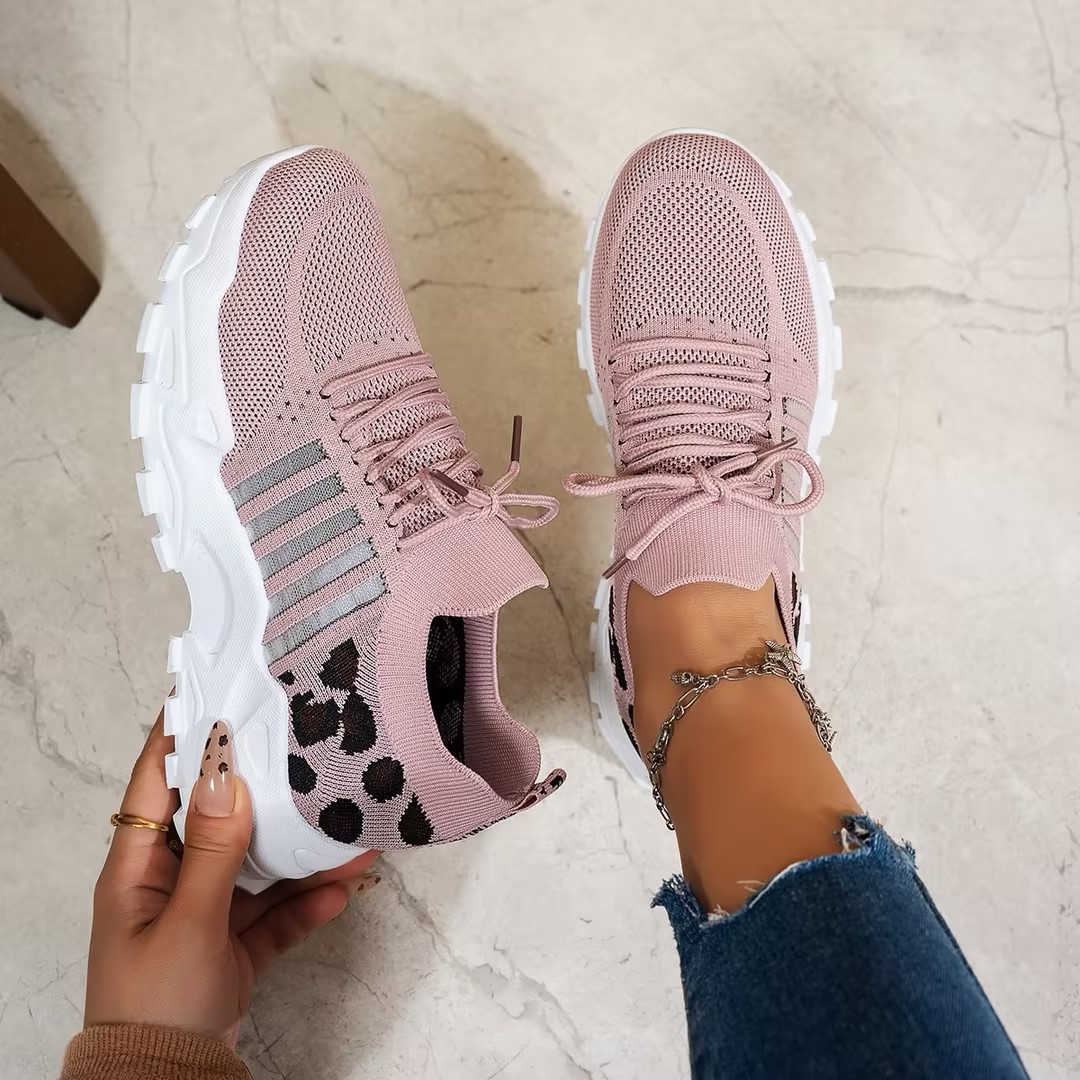 Women's Spring Autumn Knitted  - đánh giá và giá Knit Fabric Lace Up Sneakers