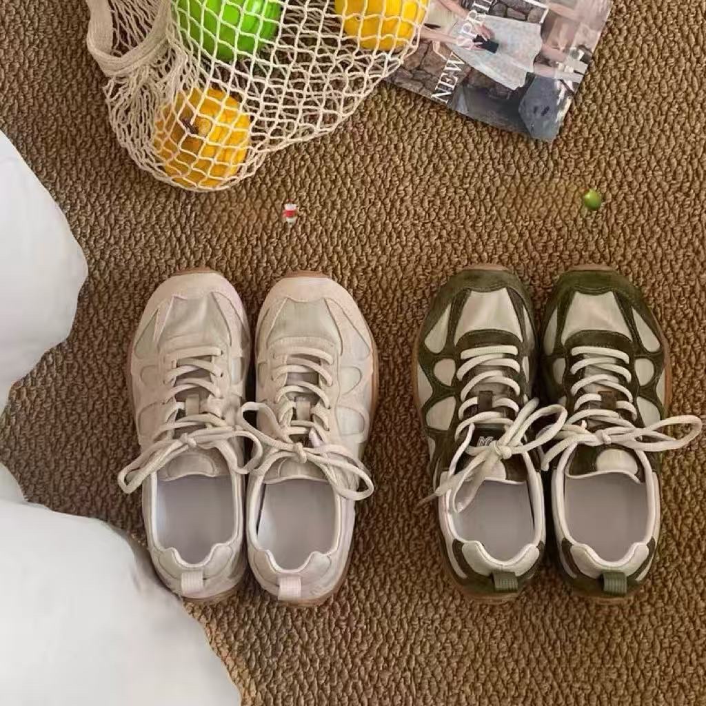 Vintage Patchwork Lace Up Snea - đánh giá và giá Sneakers