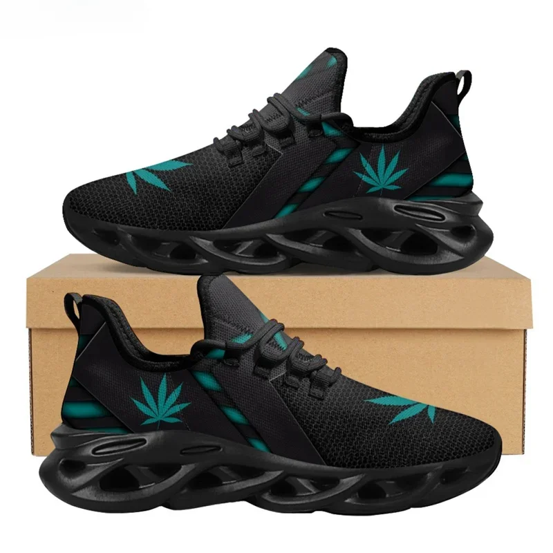 Green Weed Leaves Printing Ath - đánh giá và giá Breathable Mesh Athletic Shoes