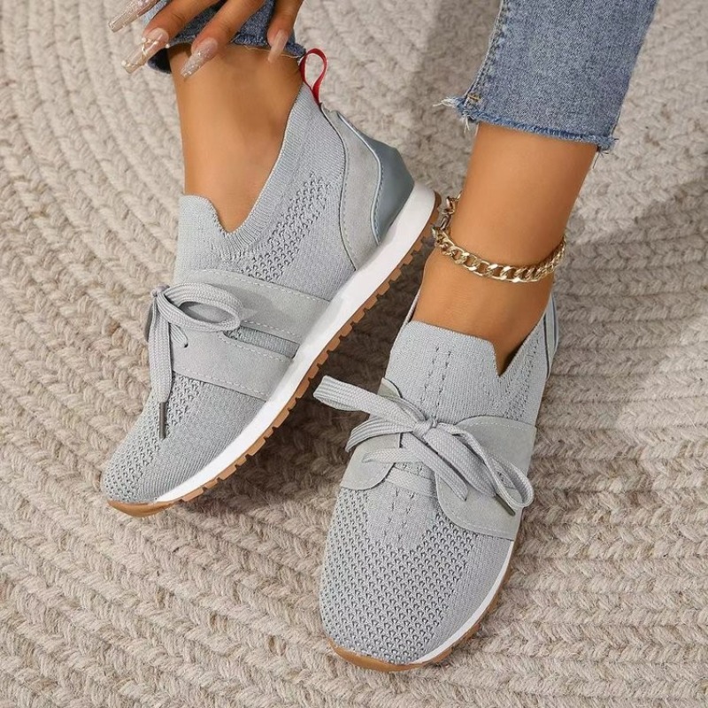 New Black Knit Breathable Wome - đánh giá và giá Knit Fabric Lace Up Sneakers