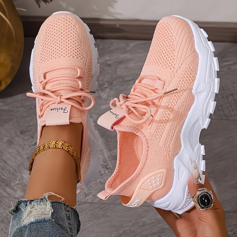 Breathable Knit Sneakers Fashi - đánh giá và giá Knit Fabric Lace Up Sneakers