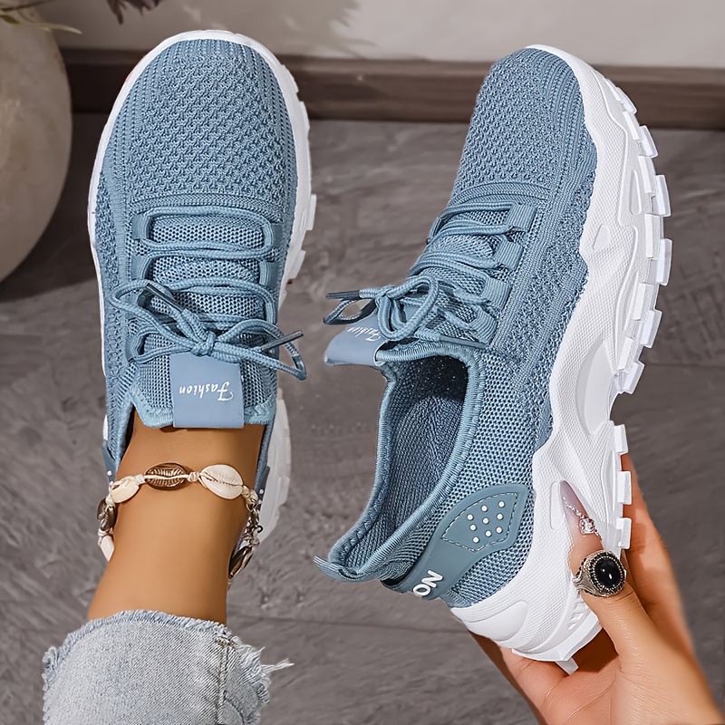 Breathable Knit Sneakers Fashi - đánh giá và giá Knit Fabric Lace Up Sneakers