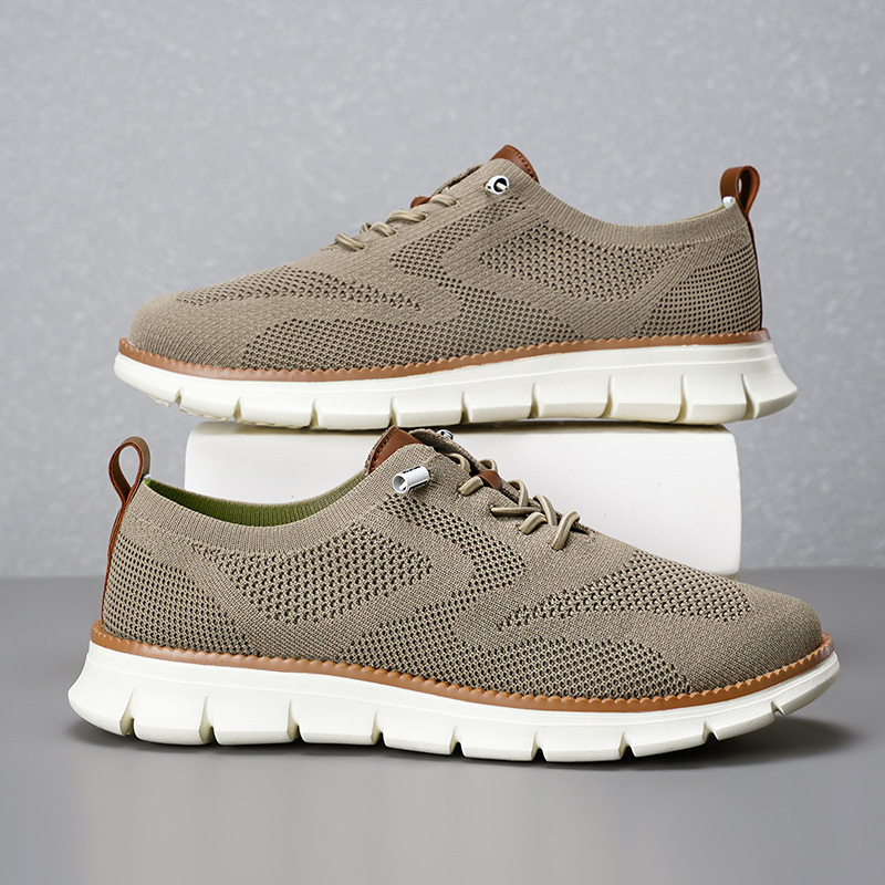 2026 New Men's Breathable Knit - đánh giá và giá Knit Fabric Lace Up Sneakers