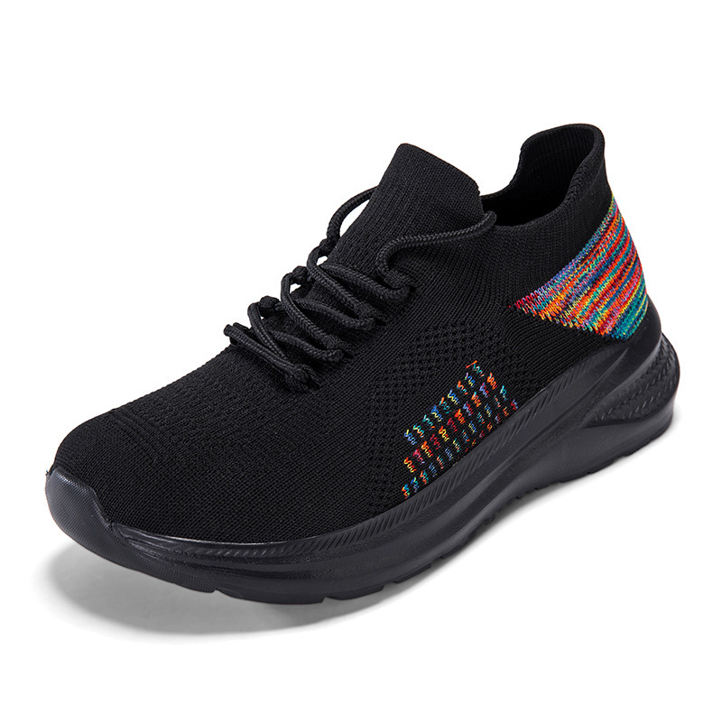 Breathable Mesh Sock Sneakers  - đánh giá và giá Knit Fabric Lace Up Sneakers