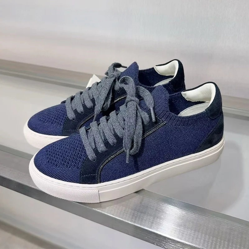 Women Knit Breathable Sneakers - đánh giá và giá Knit Fabric Lace Up Sneakers