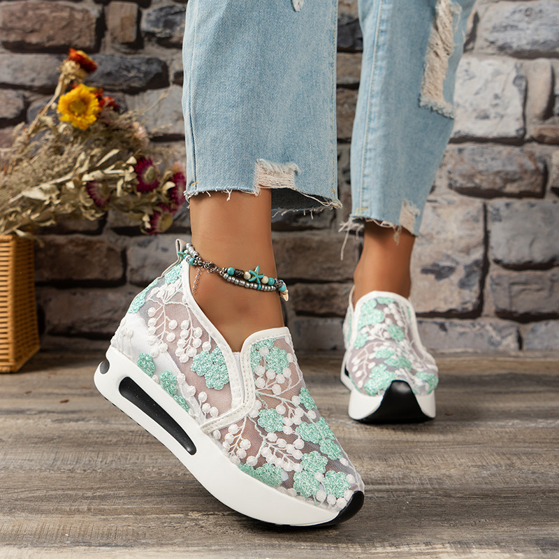 Lace Flats Platform Women Spor - đánh giá và giá Breathable Mesh Athletic Shoes