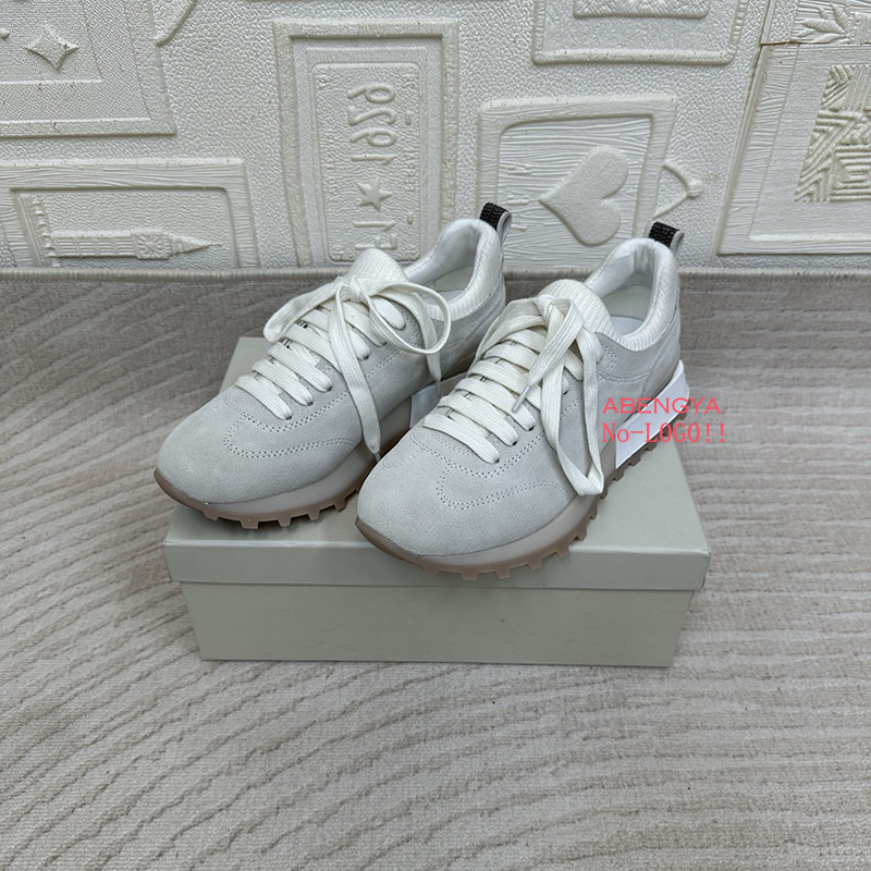 2025 White Knitted Suede Flat  - đánh giá và giá Knit Fabric Lace Up Sneakers